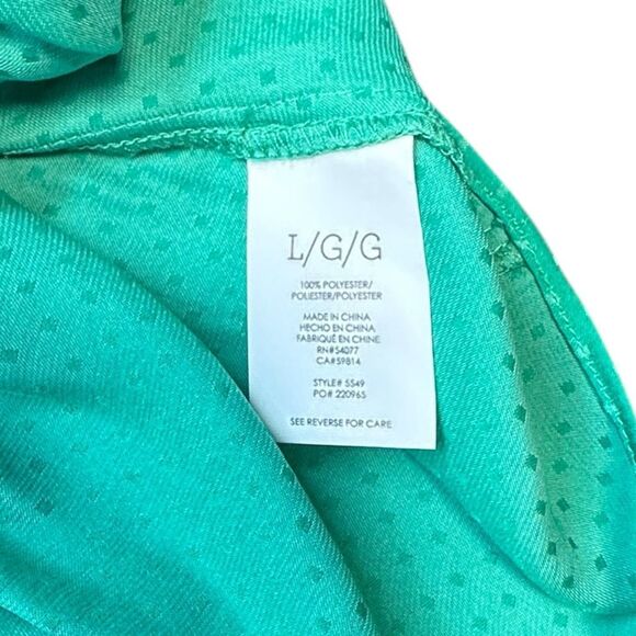 CABI Women’s Green Swiss Dot Sleeveless Racerback Blouse Size Large Style #5549 - Picture 6 of 7